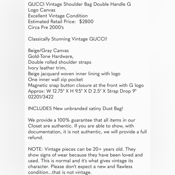 Gucci Square G Tote Bag Tom Ford Era Double Handle G Logo Canvas EUC - Picture 14 of 14